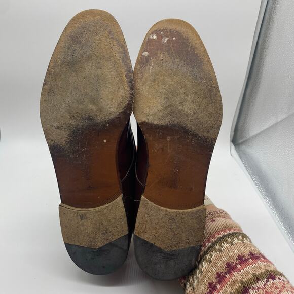 Salvatore Ferragamo Brown Leather Monk Strap Buckle Dress Shoes Men's size 13 - Picture 7 of 10